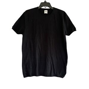 Zara Women's L Knit Black Shirt Top Short Sleeve Pullover‎